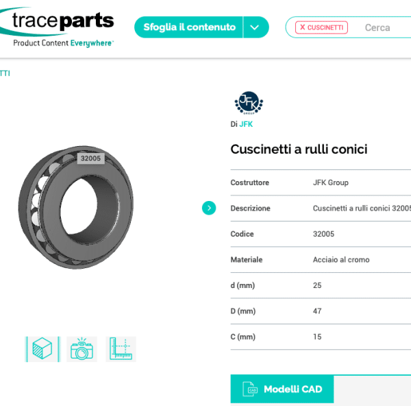 Catalogo JFK Group su TraceParts